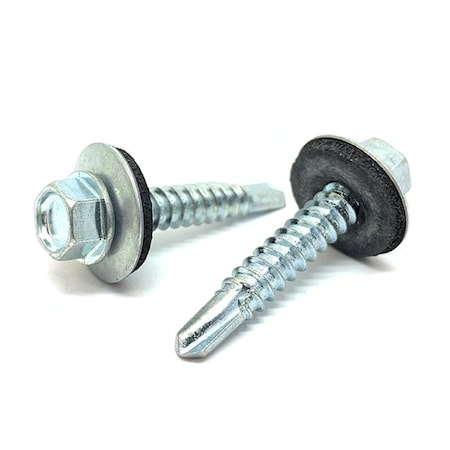 Boltsandnuts.Com Self-Drilling Screw, #12 x 2-1/2 in, Zinc Plated Steel Flange Hex Head External Hex Drive, 1200 PK 12D250HWDSZ/WSR/3-1200